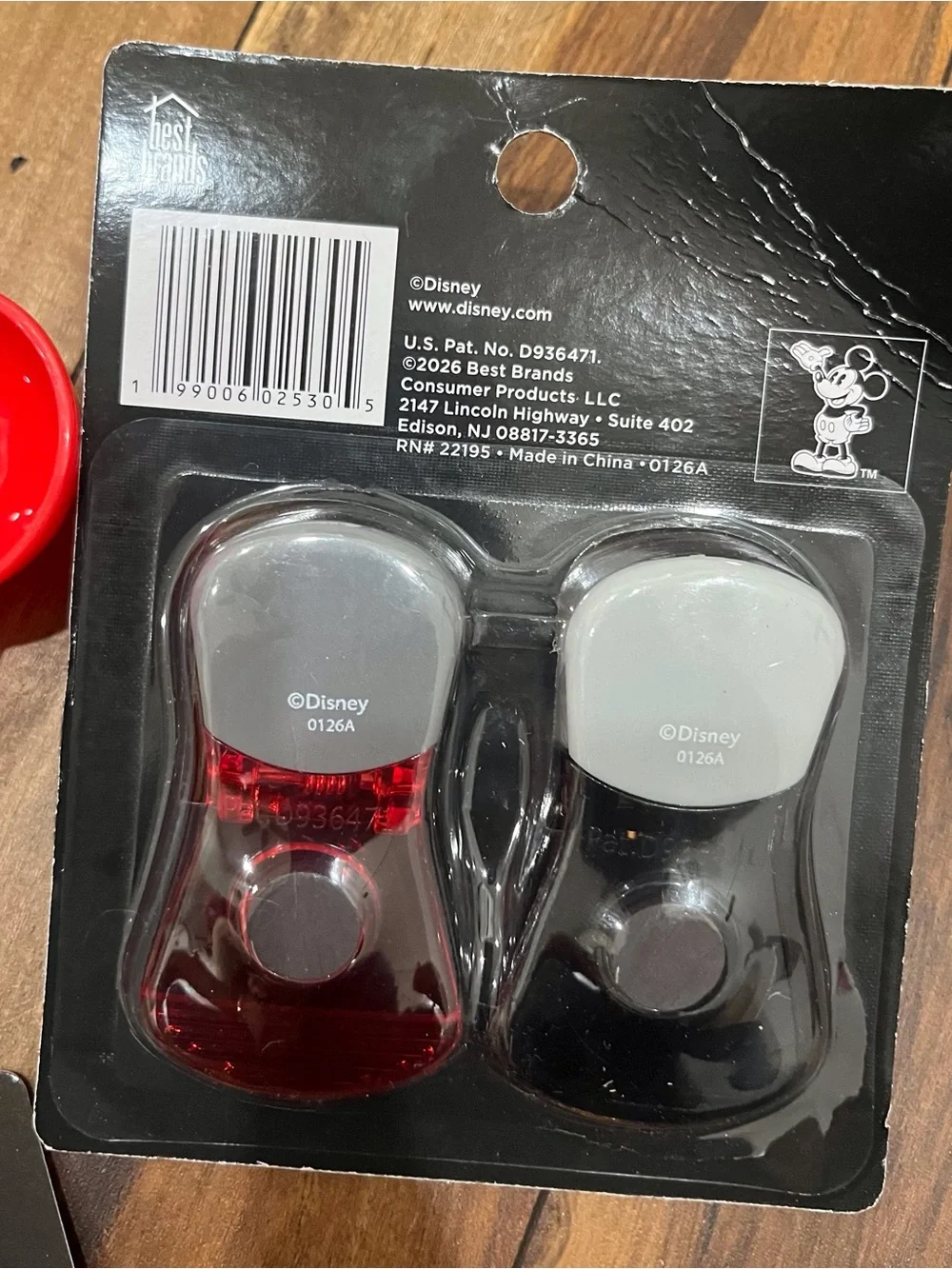 Disney Mickey Mouse Kids Magnetic Bag Clips & Measuring Spoons Set - Red & Black